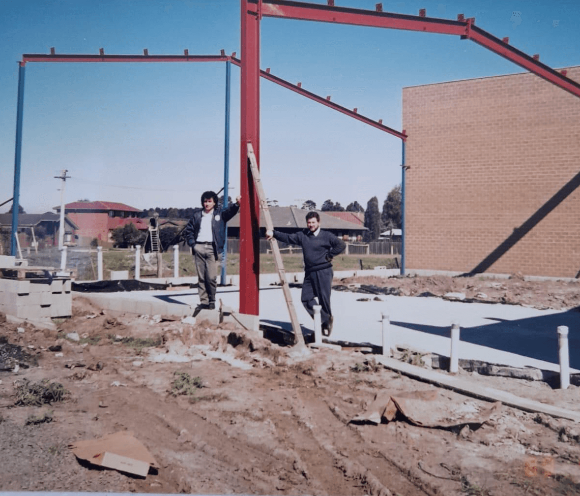 Greg and team at the construction site of the new facility